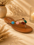 Gemstone Flat Flip-Flop Sandals