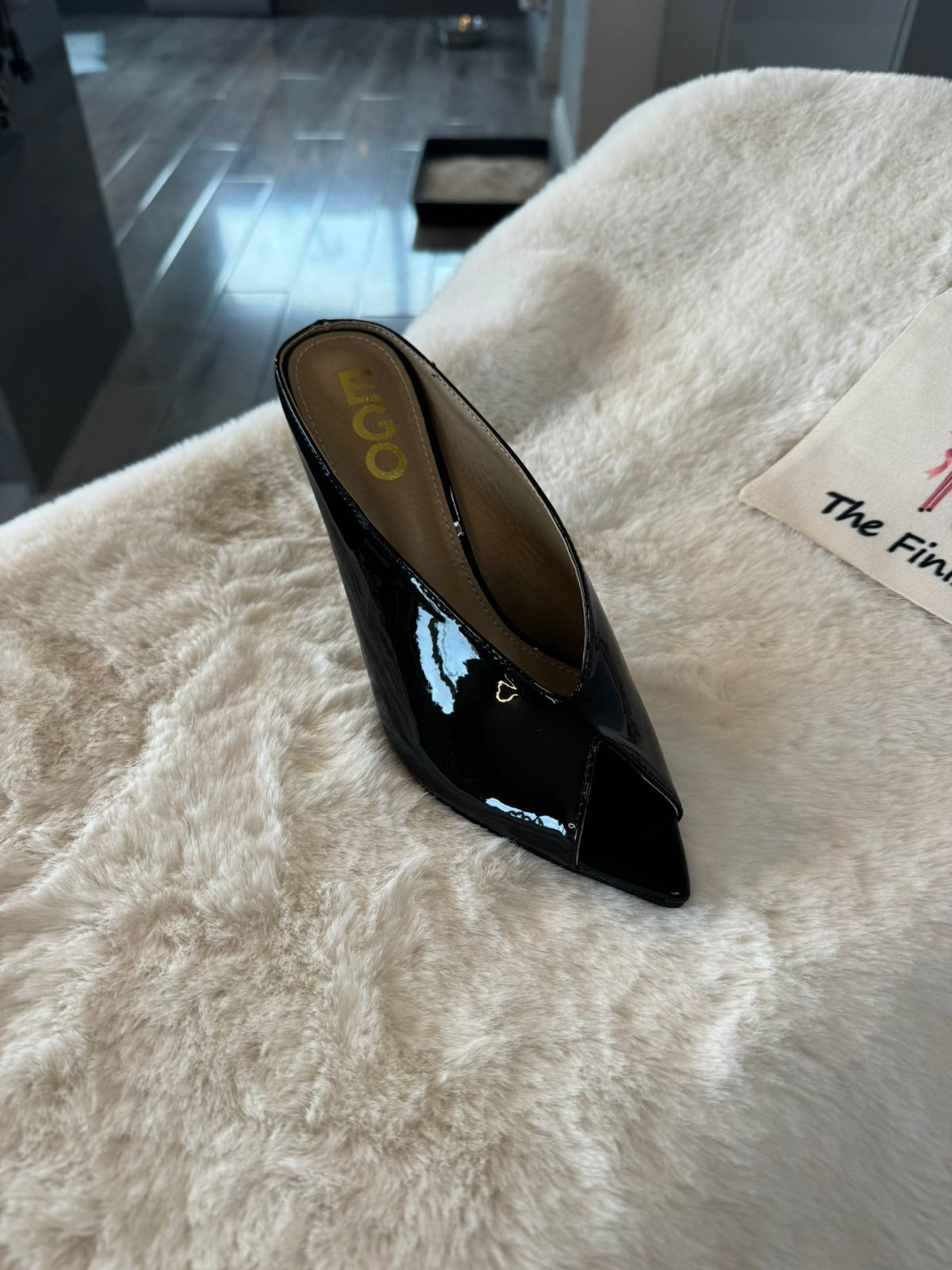 Open toe high heel mule