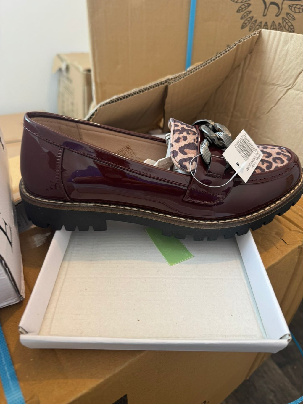 Chunky Sole Chain Detail Loafers