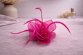 Rose and feather clip in fascinator
