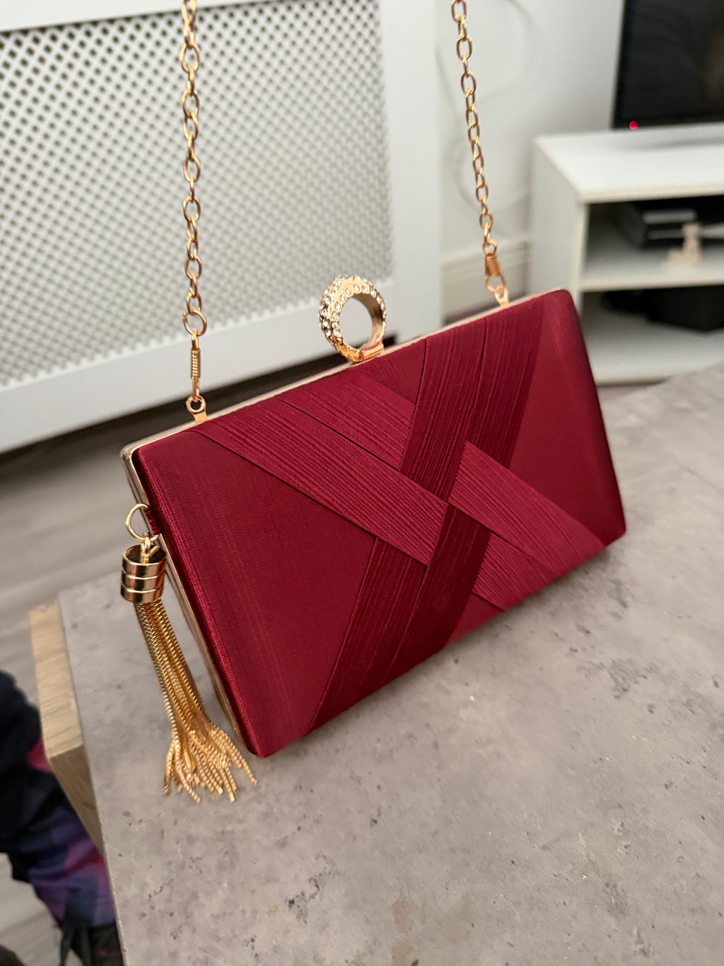 Elegant Clutch Handbag with Ring Clasp