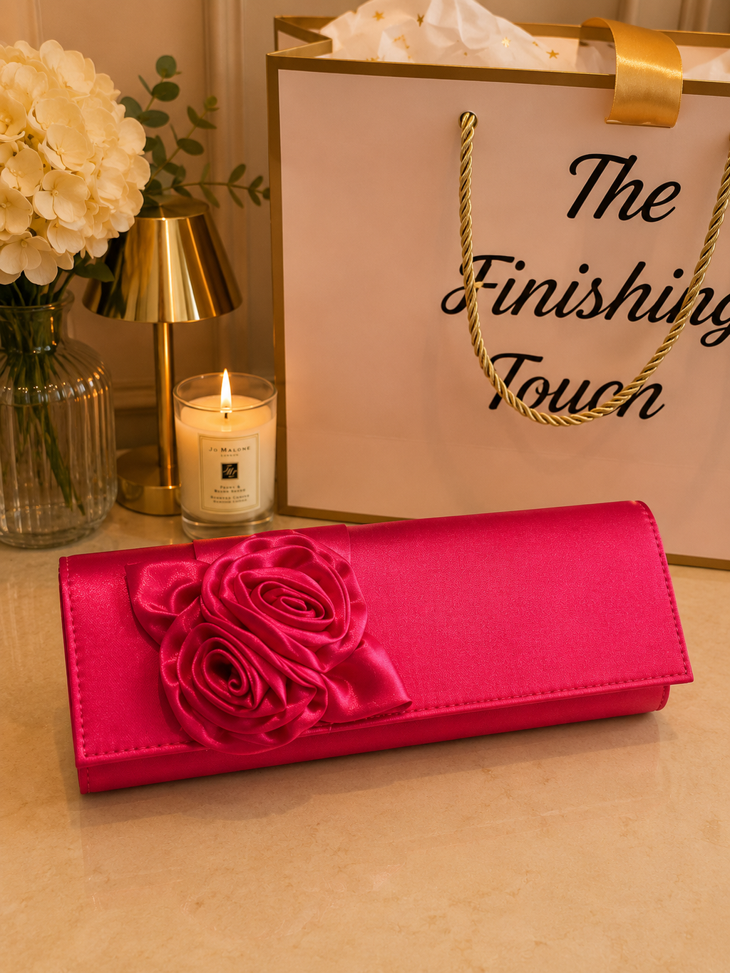 Rose clutch handbag