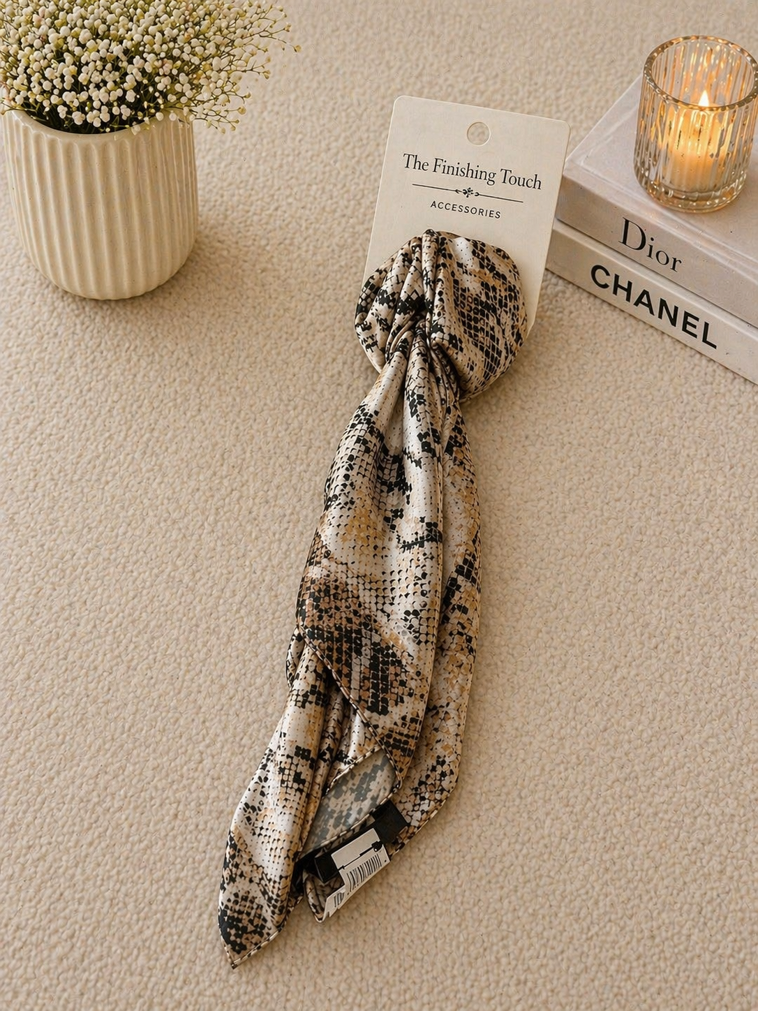 Sandstone Serpent Silk Scarf