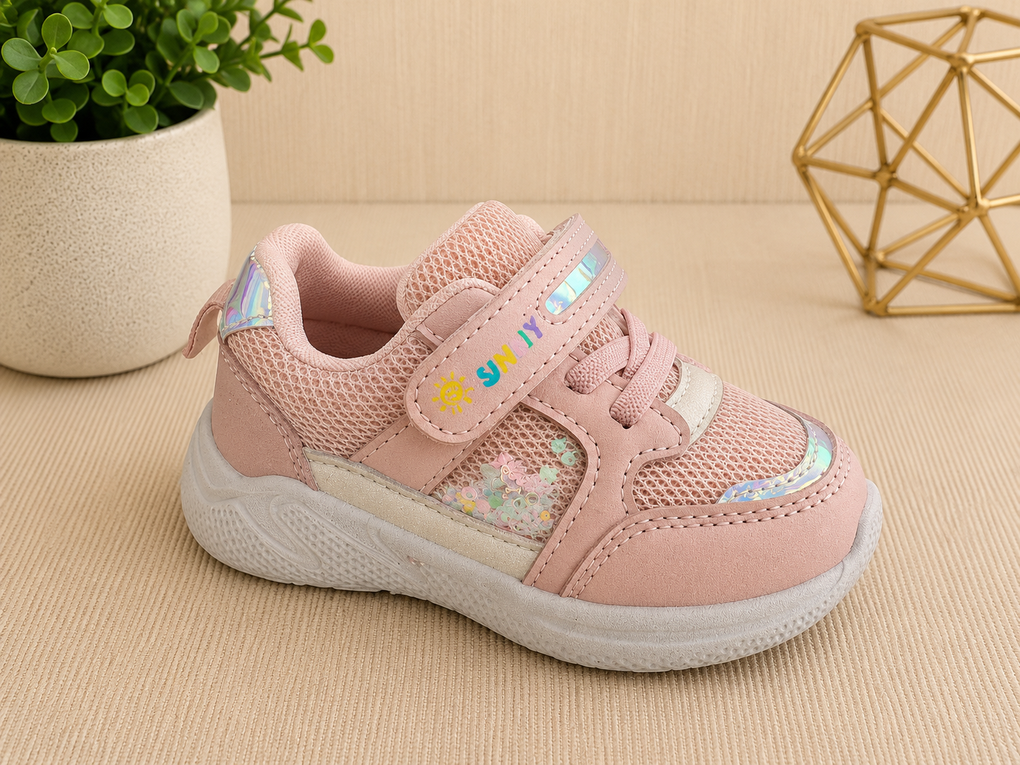 Black and pink girls trainers