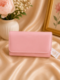 Pink patent envelope clutch