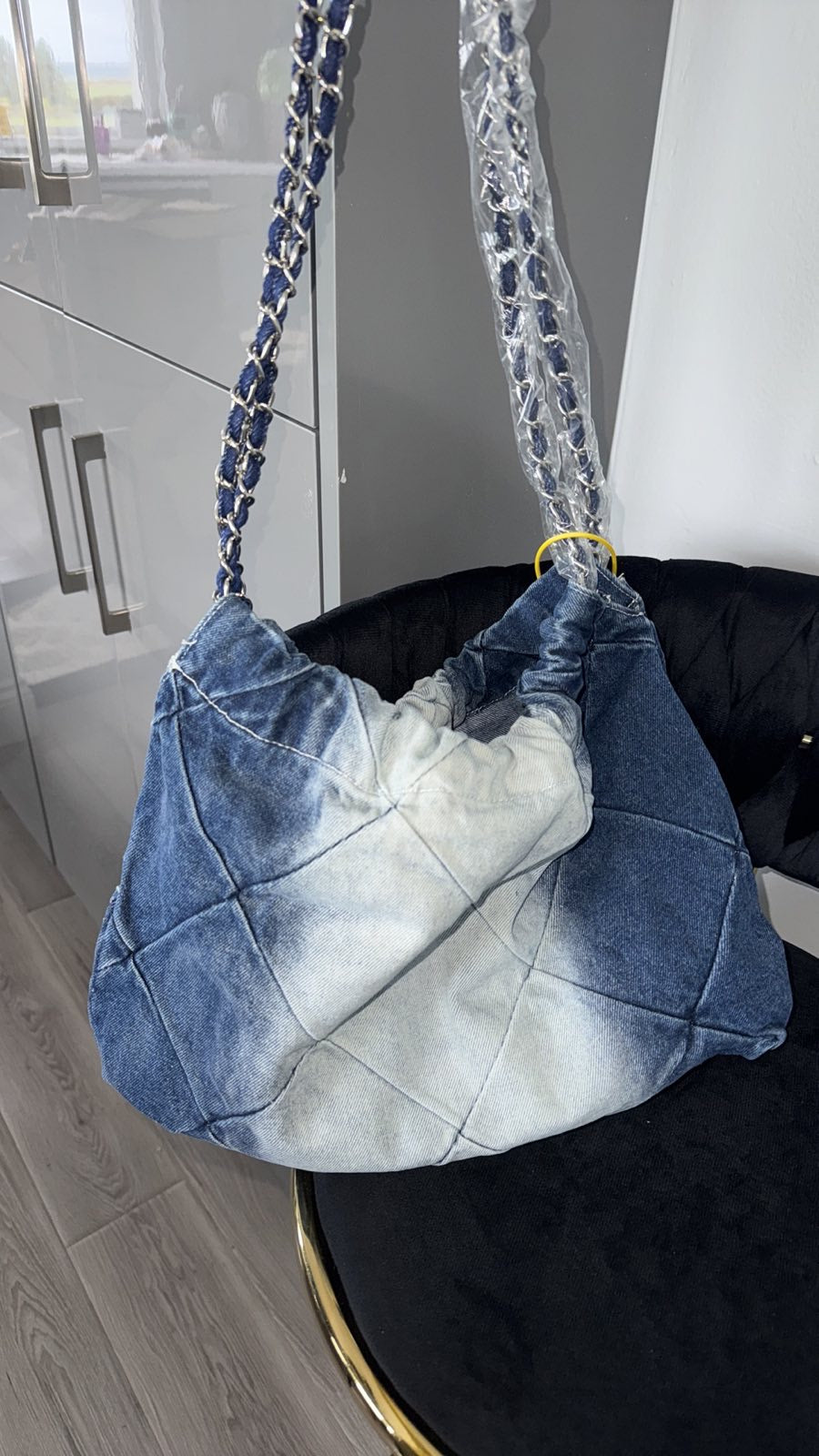 Denim cross body bag