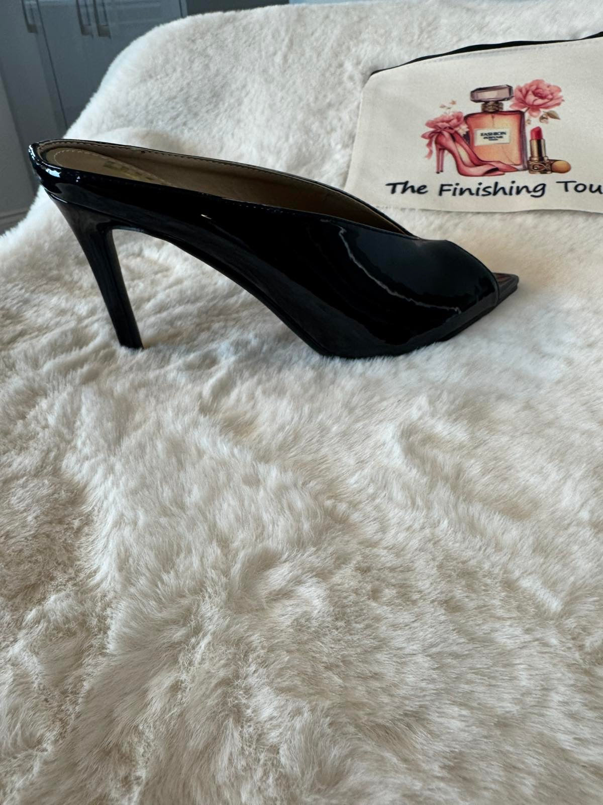 Open toe high heel mule