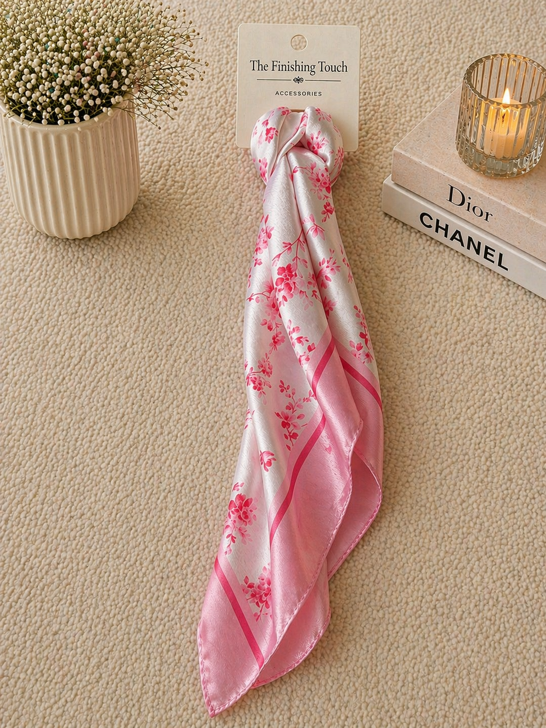 Blush Blossom Silk Scarf