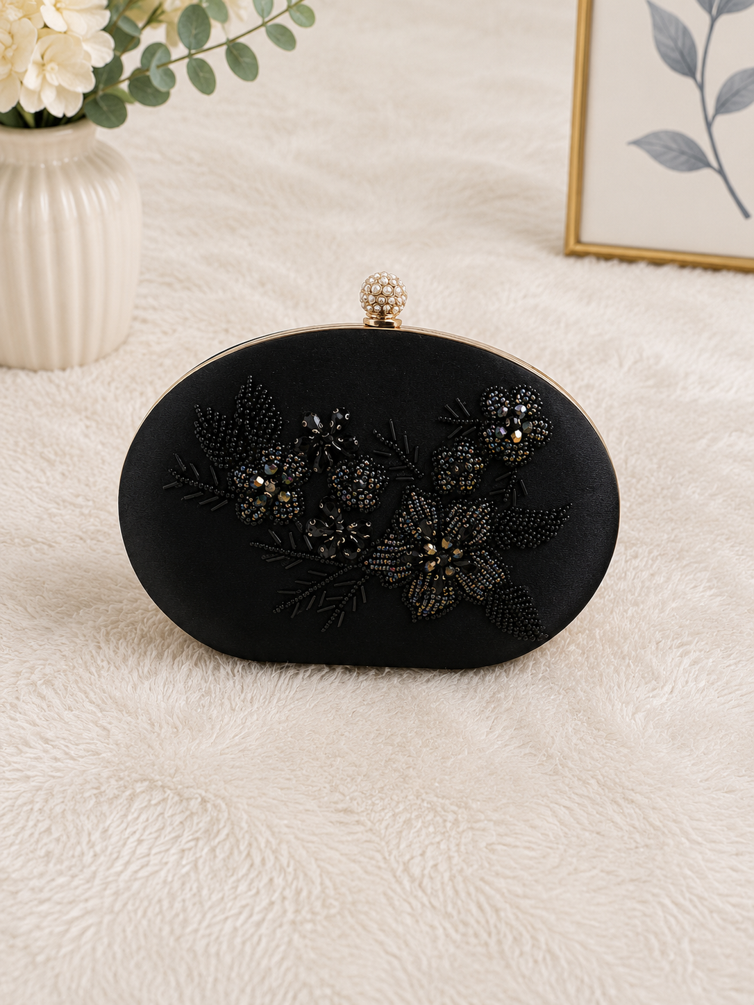 Black crystal bloom bag