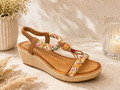Braided Strap Platform Wedge Sandals