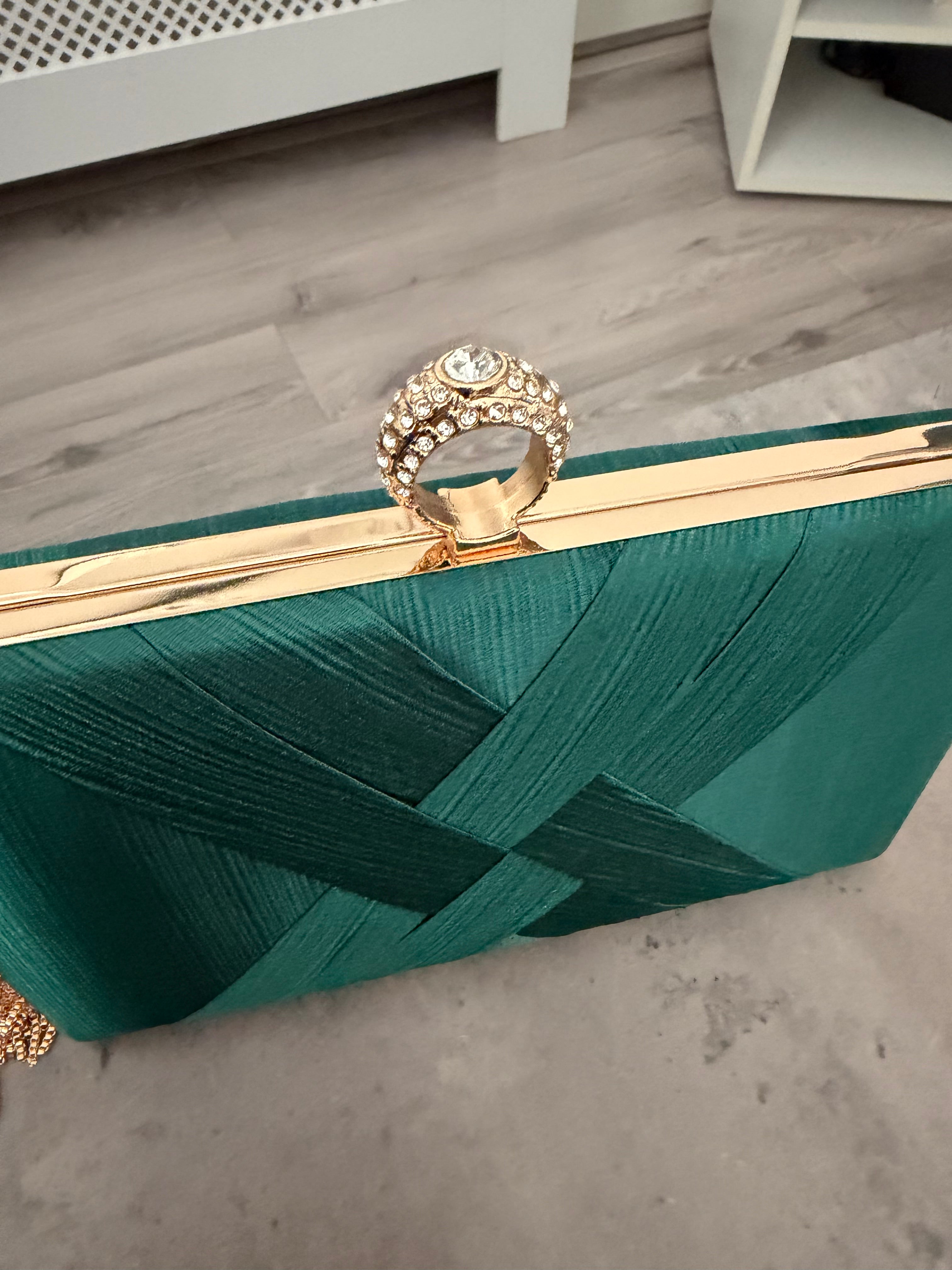 Elegant Clutch Handbag with Ring Clasp