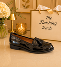 Black patent loafers