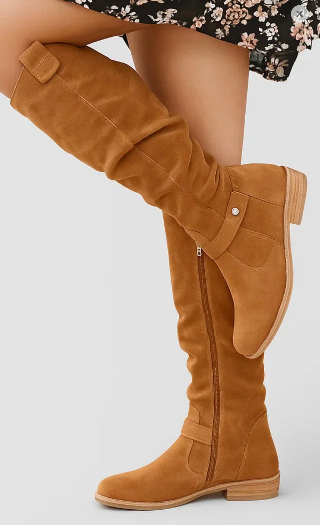 Knee high suede boots