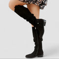 Knee high suede boots
