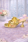 Slip on strappy high heel sandal