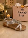 Metallic diamanté sandals