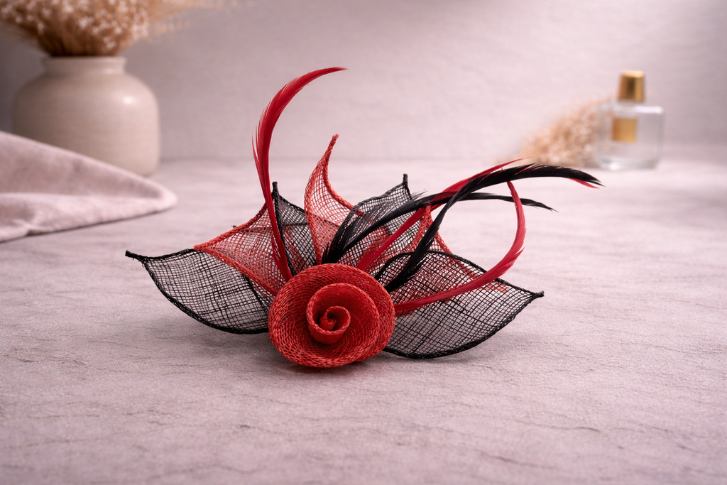 Rose clip in fascinator