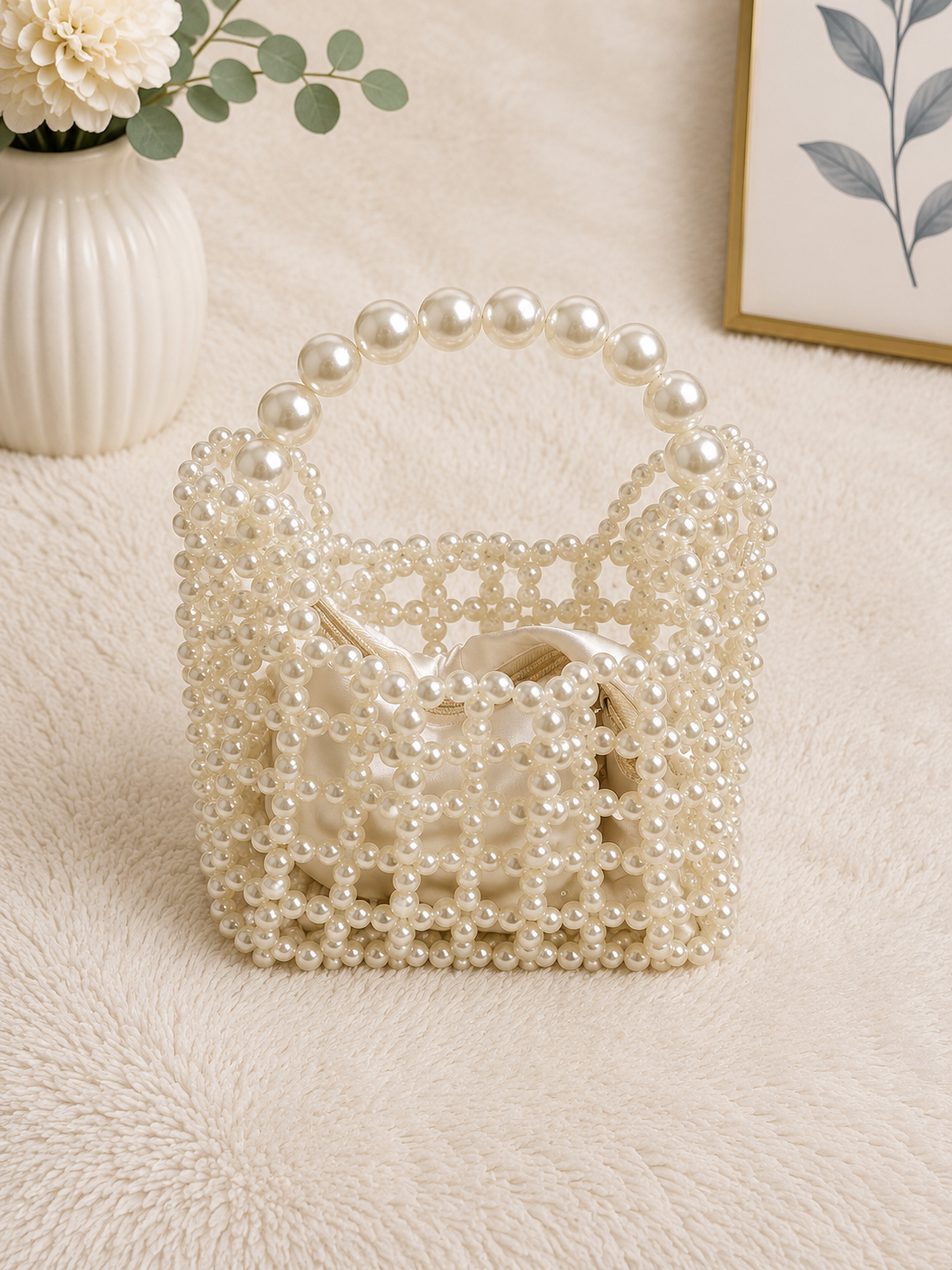 Pearl beaded handbag