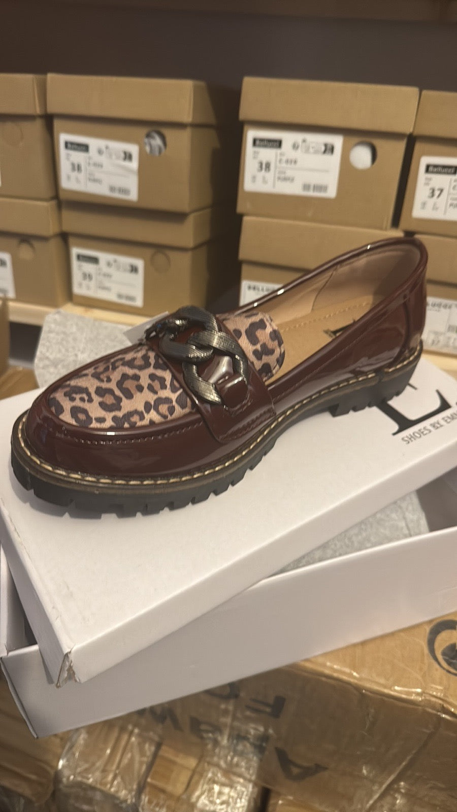 Chunky Sole Chain Detail Loafers