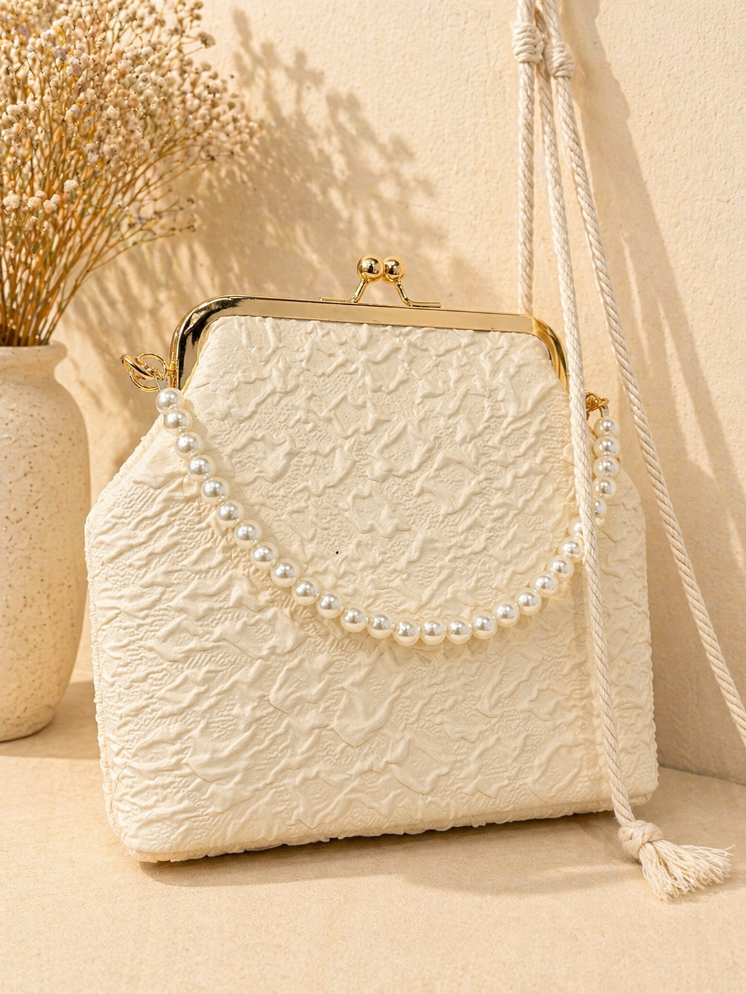 Pearl Handle Evening Clutch Bag