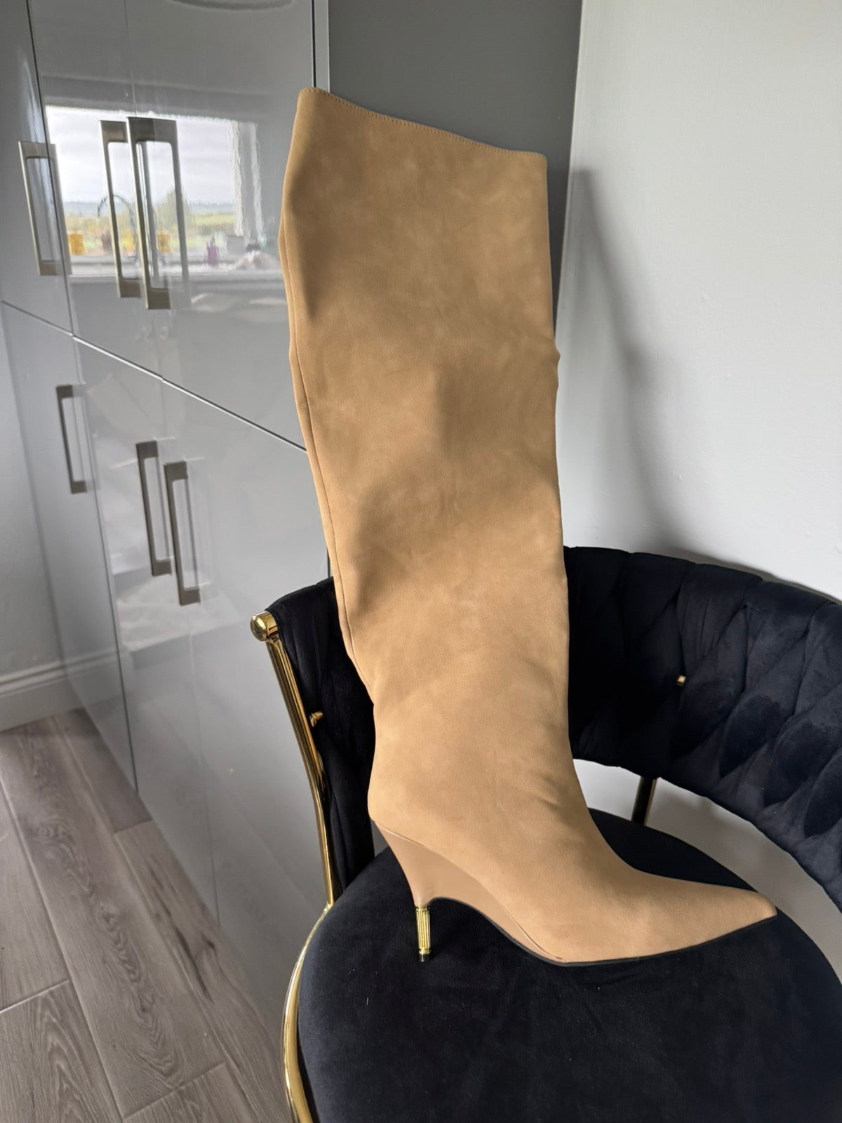 Swede knee high boots
