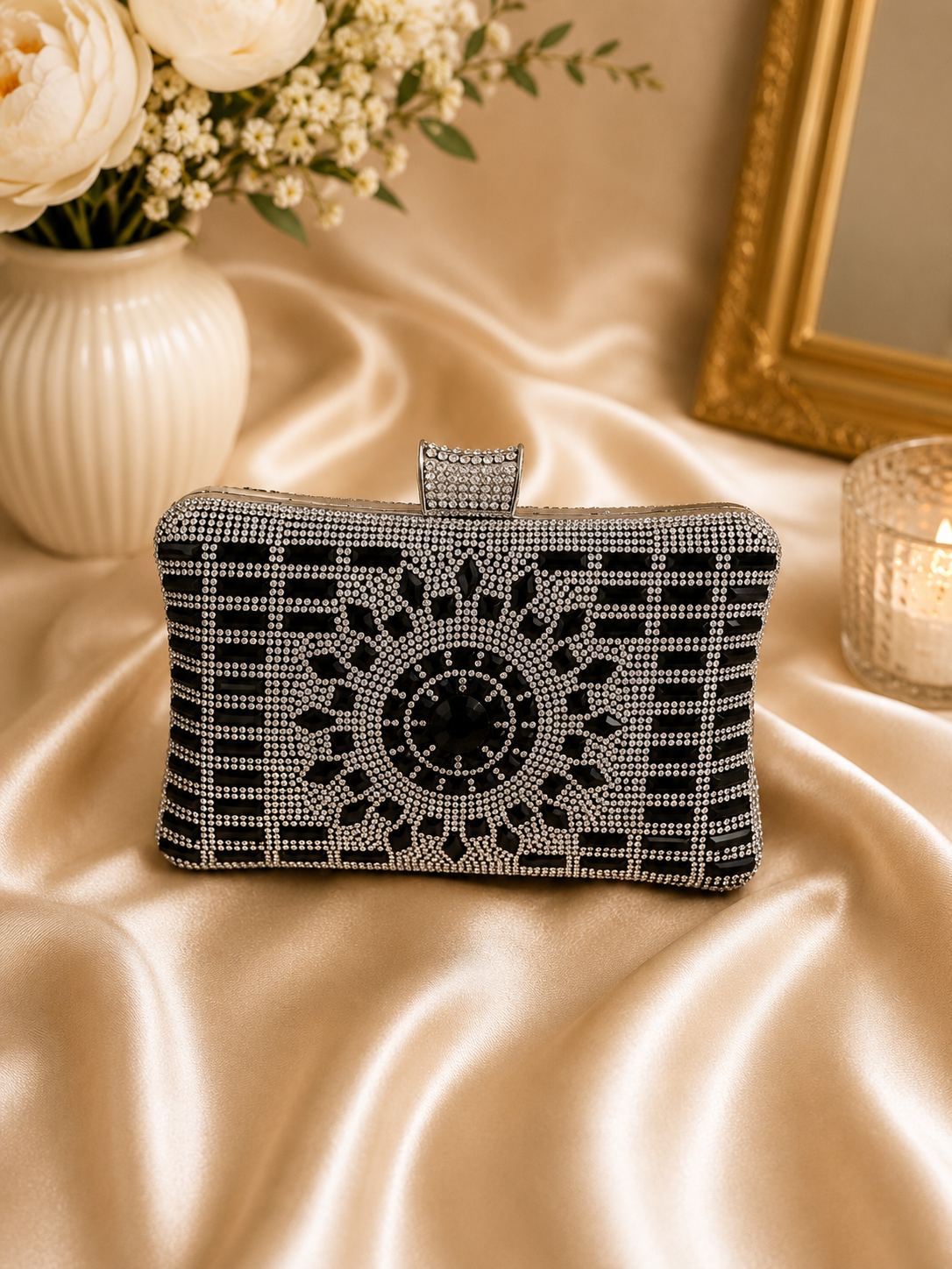 Black Rhinestone clutch