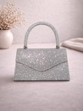 Rhinestone detailed clutch handbag