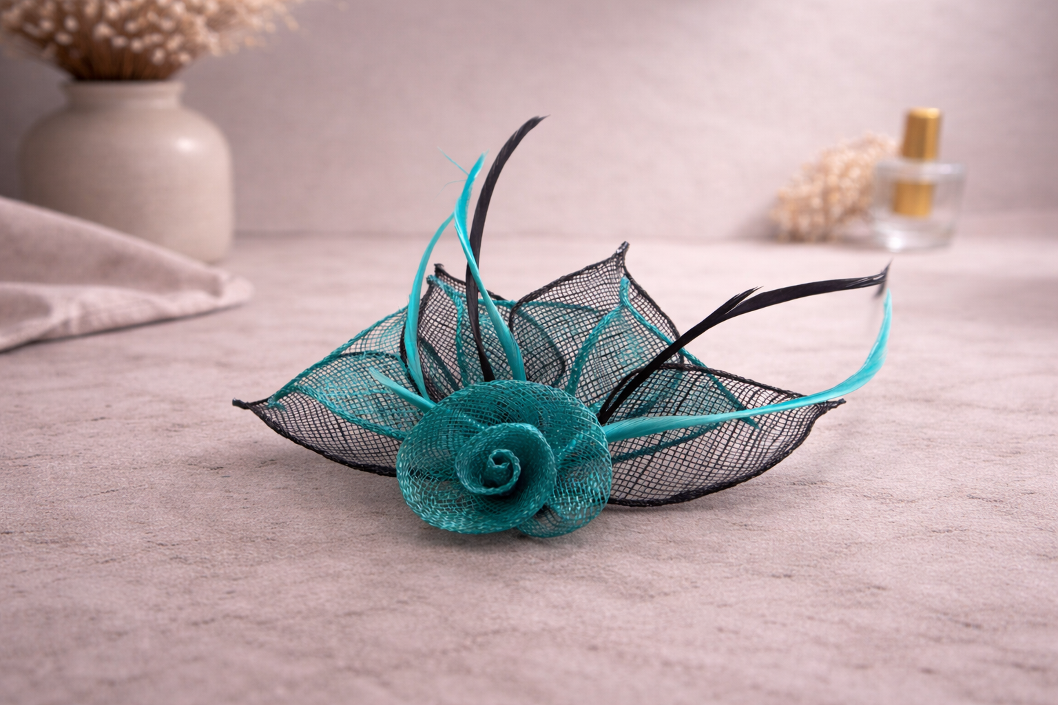 Rose clip in fascinator