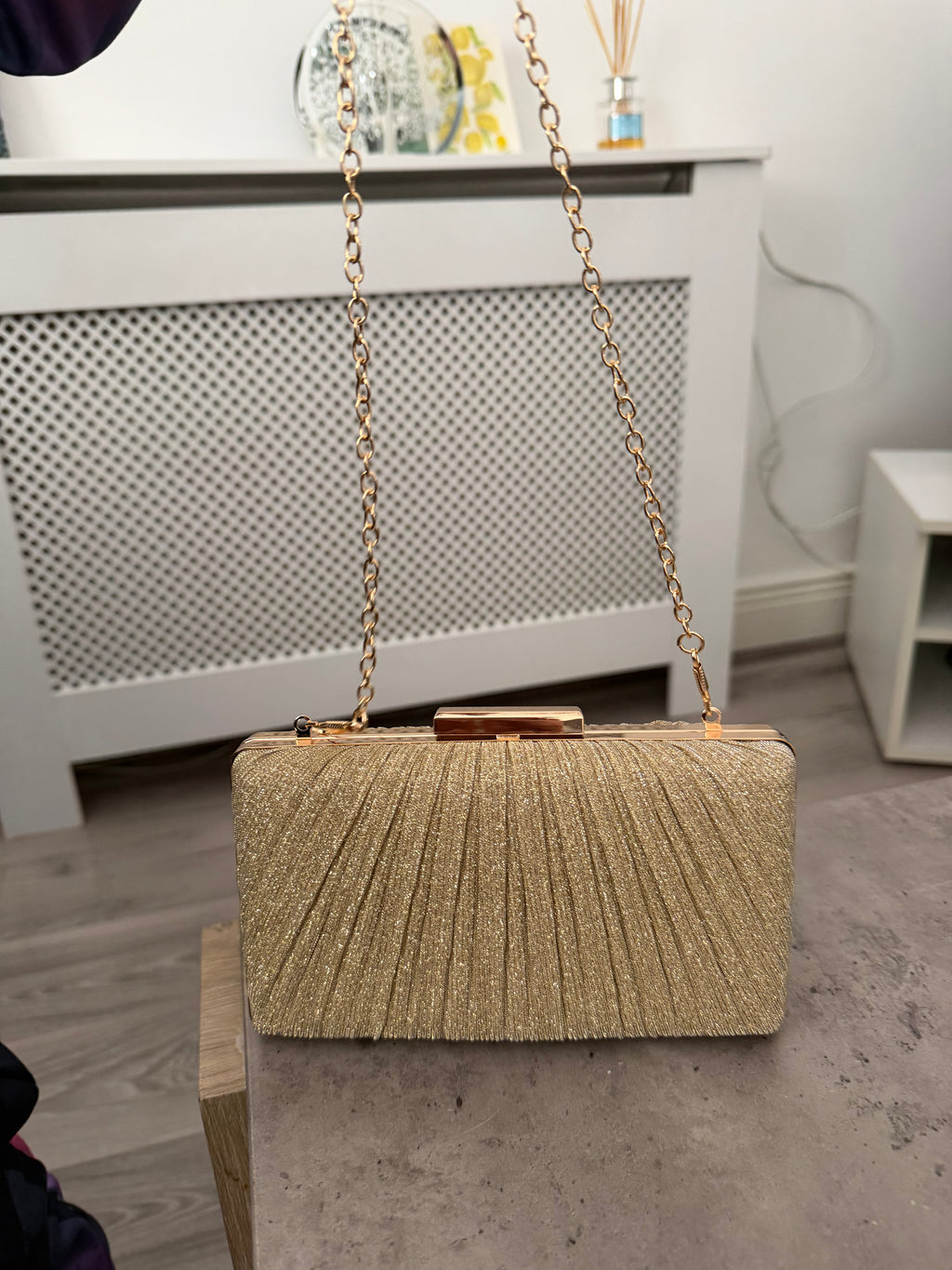 Gold Shimmer Clutch Bag