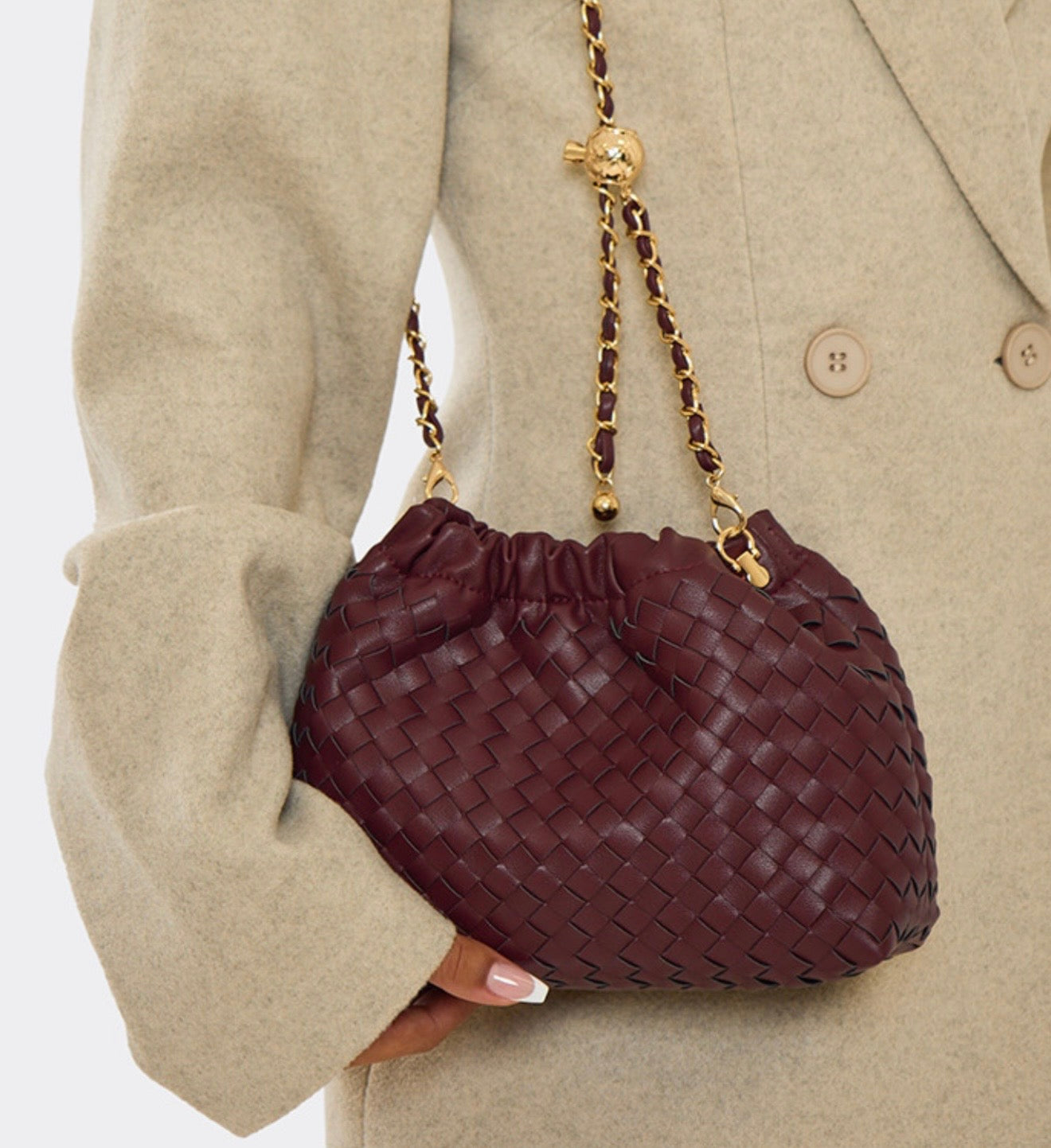 Woven detail cross body bag