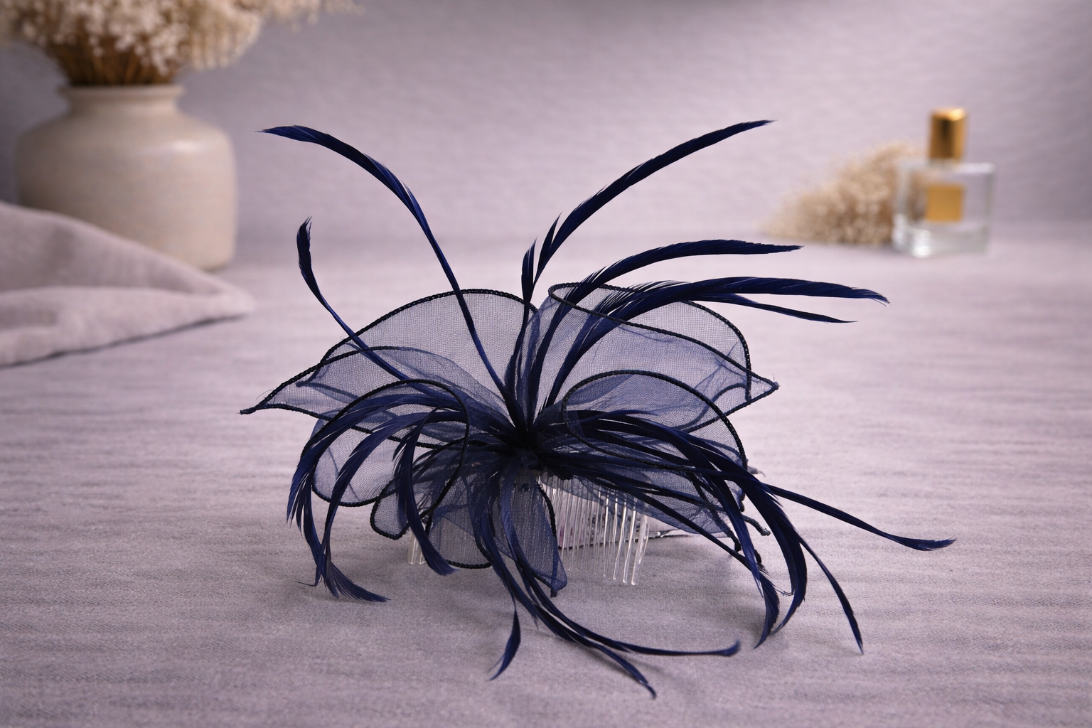 Feather slide fascinator