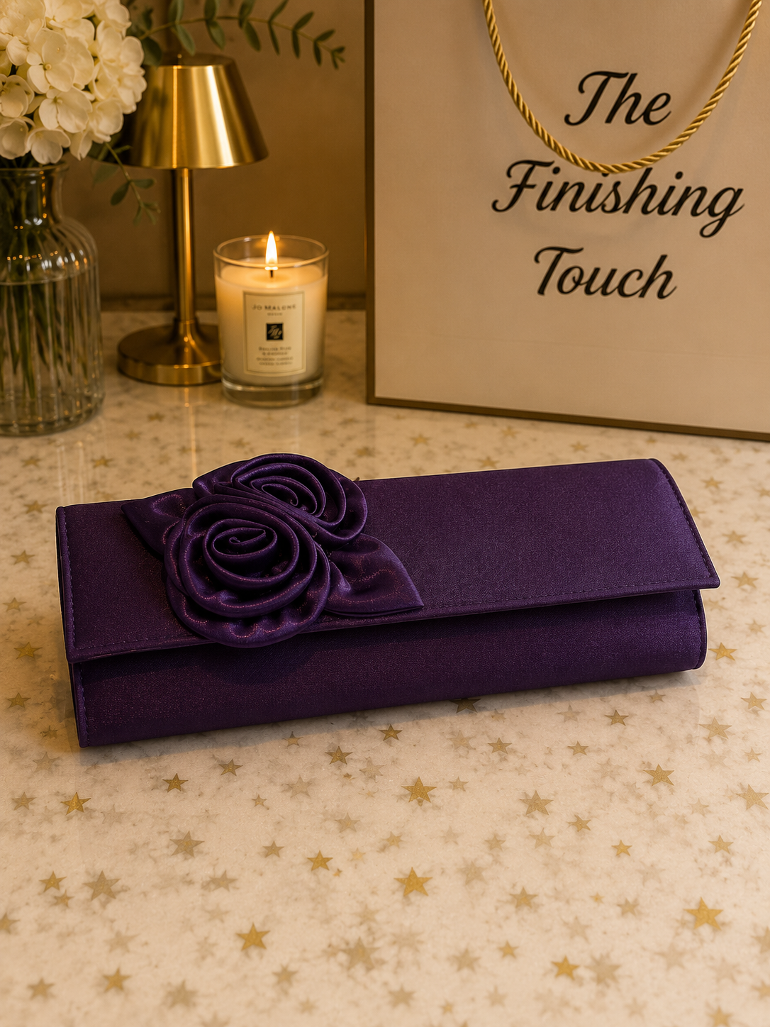Rose clutch handbag