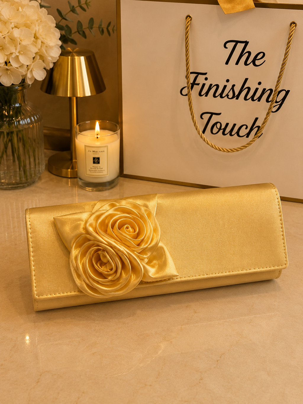 Rose clutch handbag