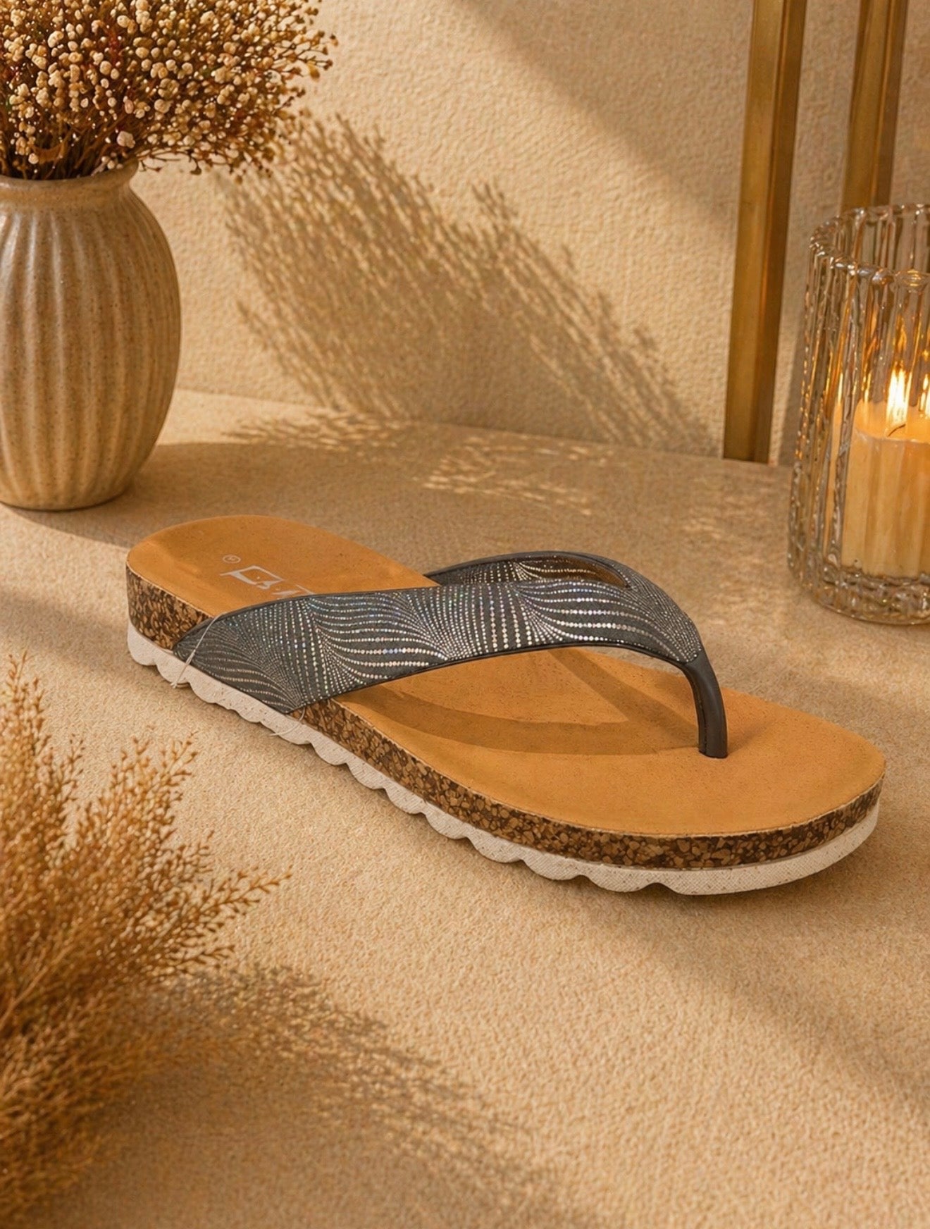 Metallic Strap Comfort Flip-Flop