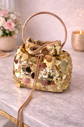 Gold sequin bag