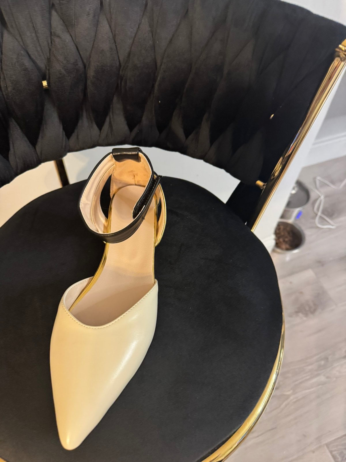 Closed toe pointed ballet shoe