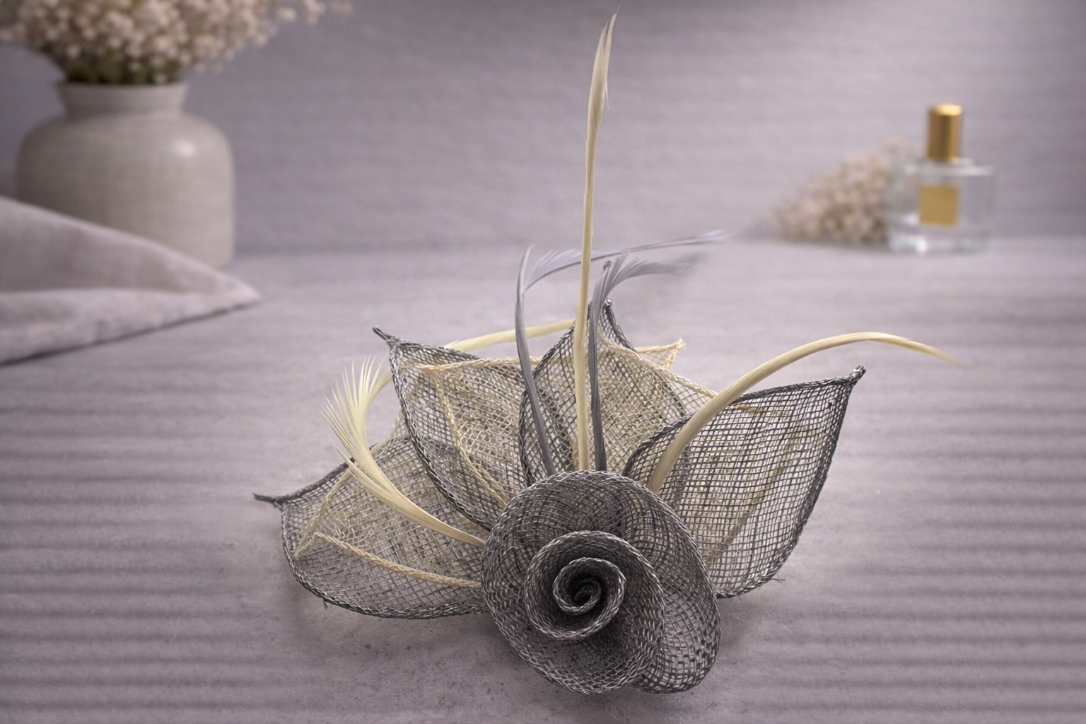 Rose clip in fascinator