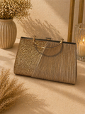 Gold Glitter Pleated Bag