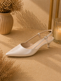 Slingback pointed kitten heel