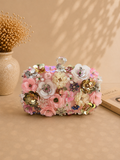 Floral Crystal Evening Clutch Bag