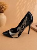 Snake Print Pointed Toe Heels