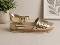 Gold flat platform sandal