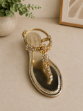 Rhinestone Flower Flat Sandals