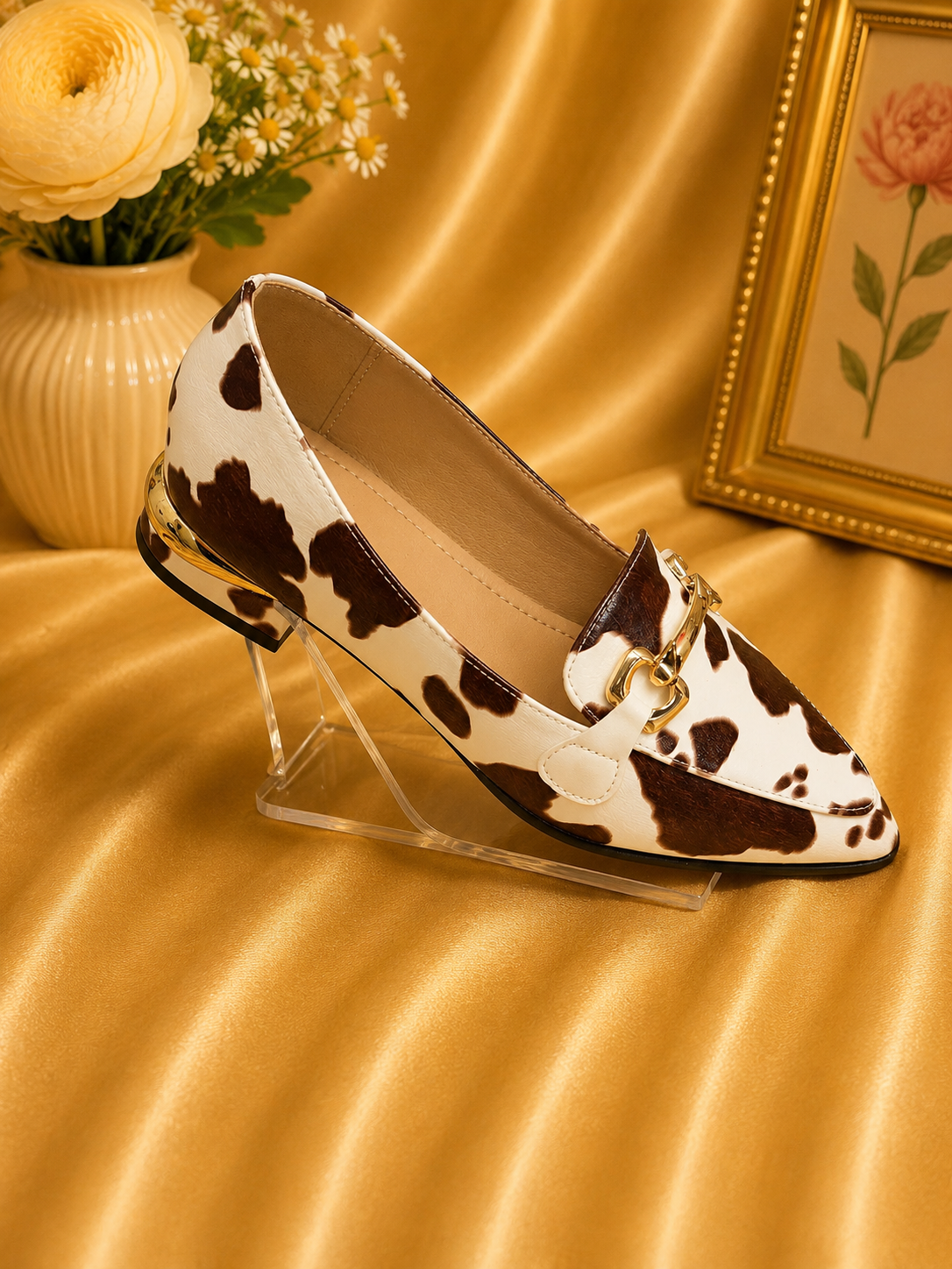 Cow print loafer