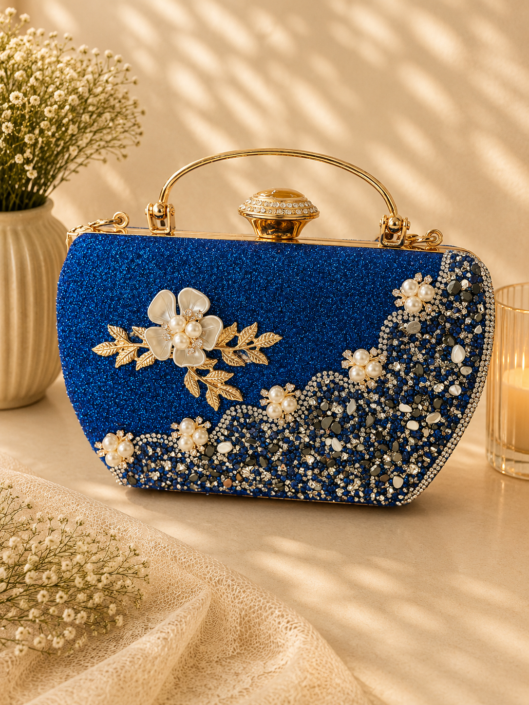 Rhinestone floral bag