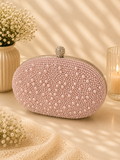 Pink pearl clutch