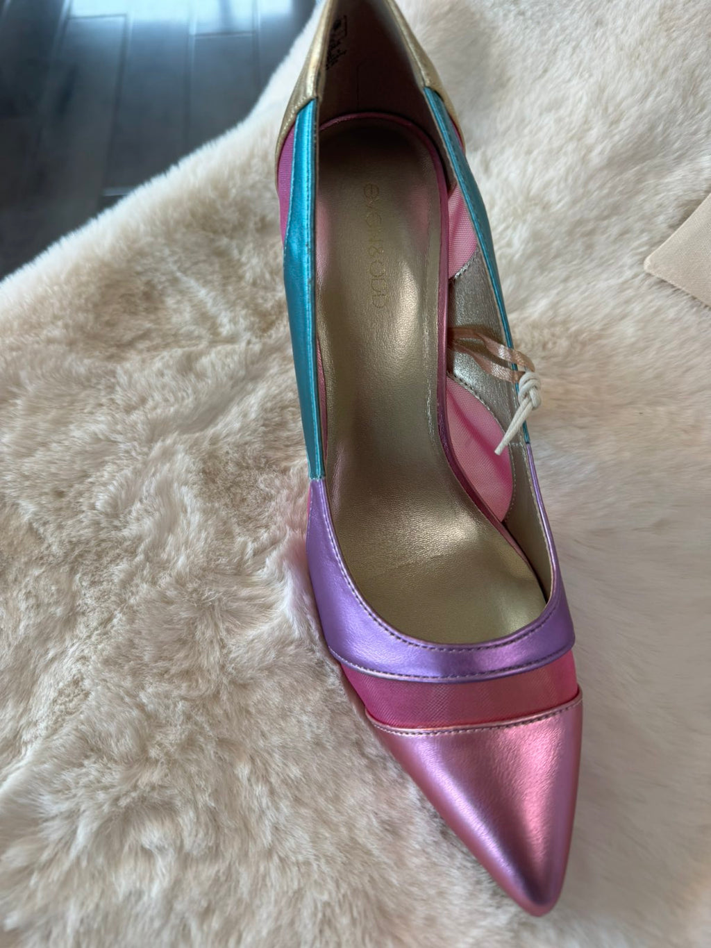 Multicolour pointed toe high heel