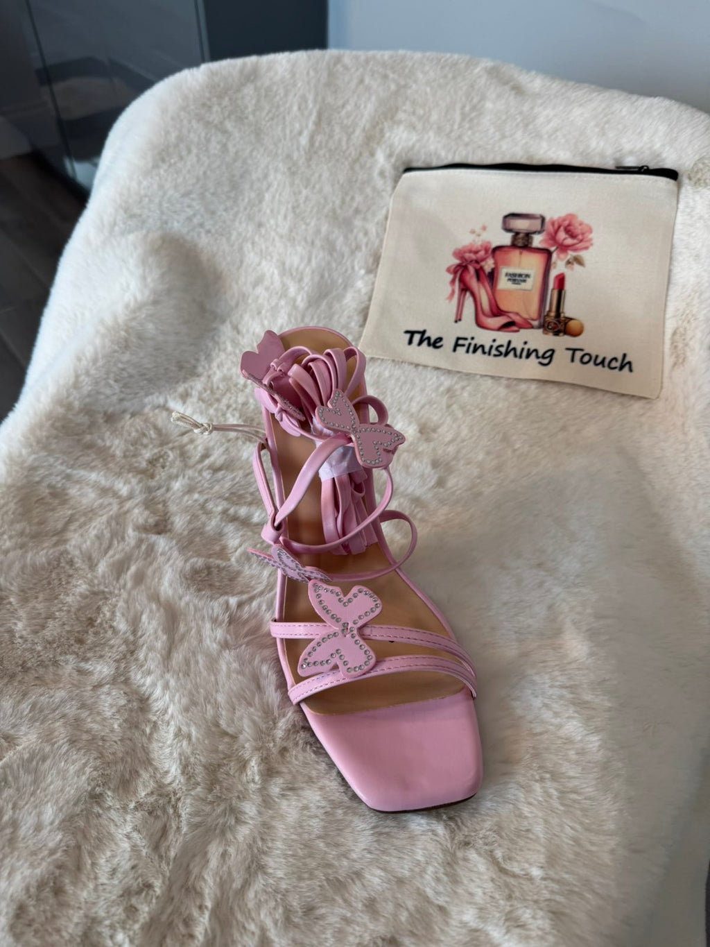 Wrap around heeled sandal