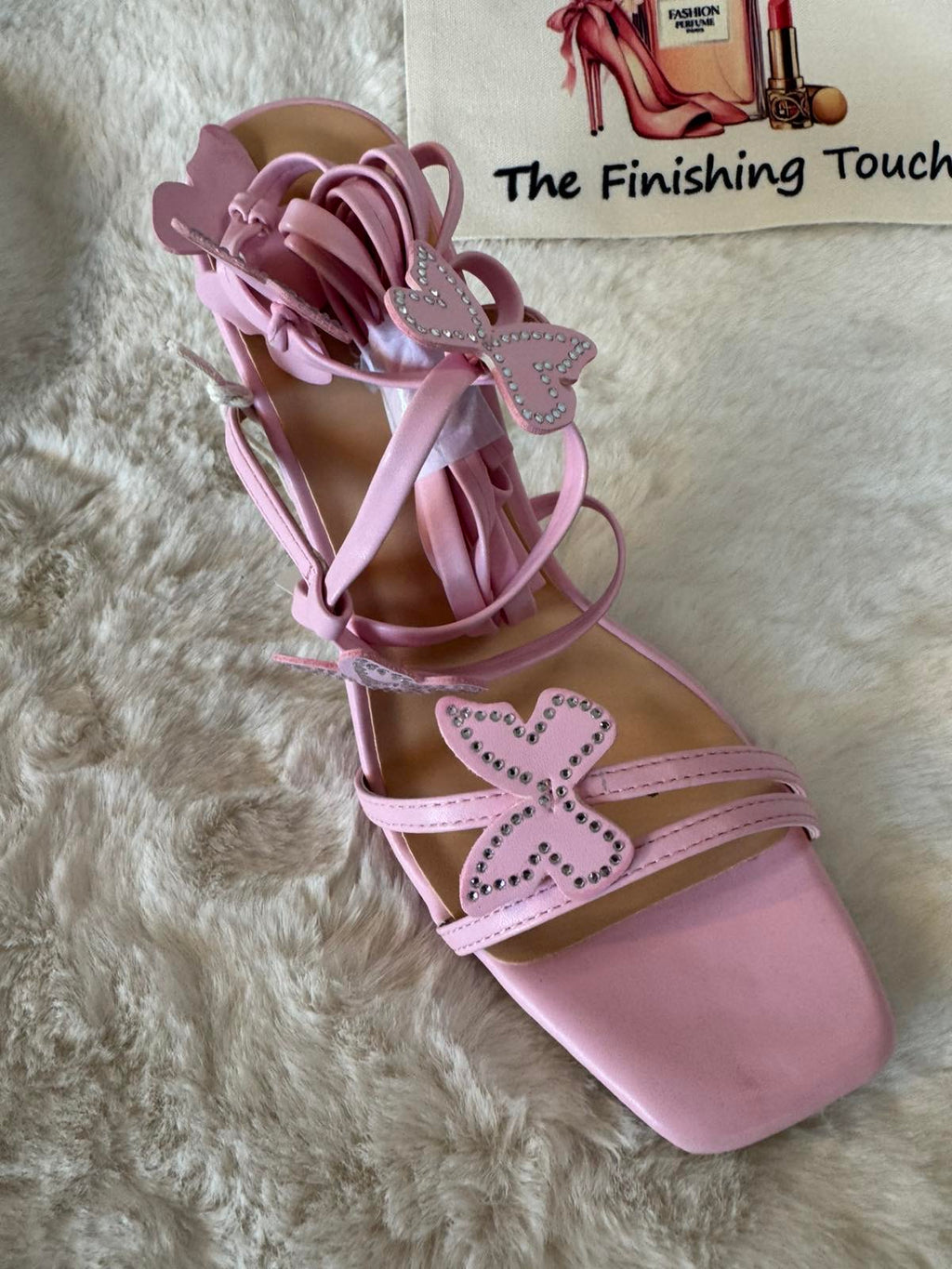 Wrap around heeled sandal