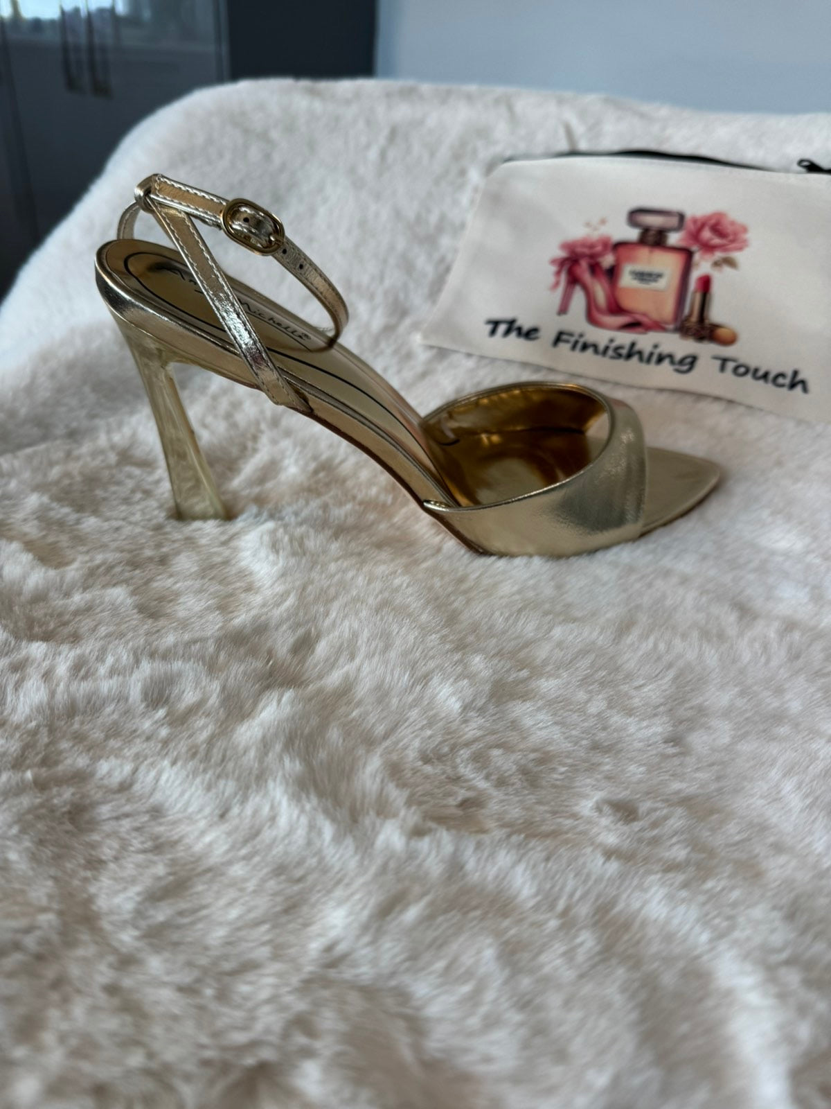 Gold open toe sandal
